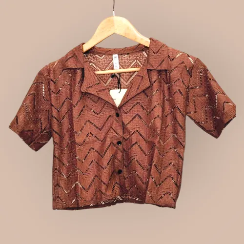 Boho Breeze Crochet Shirt – Semi-Sheer Style | Western Summer Wear